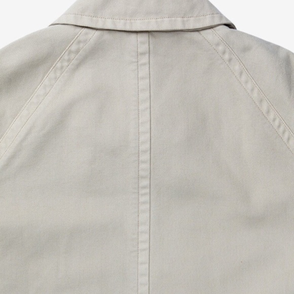 Outerknown Century Car Coat Mens Latte Canvas Trench Over Coat 100% Cotton S NEW - Picture 5 of 10